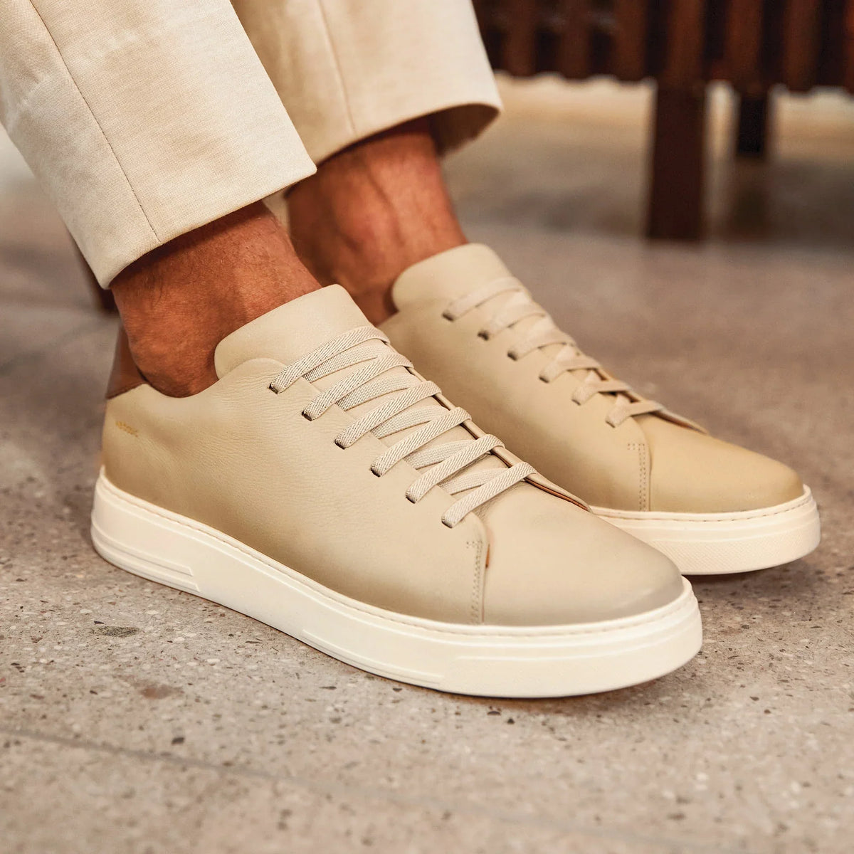 Tênis Slipon em Couro Marfim - Nathan